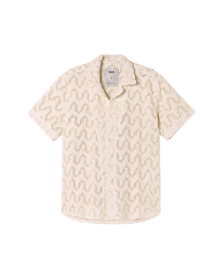 Atlas Cuba Crochet Shirt - Resort Collar and Geometric Pattern