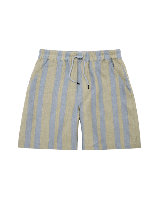 OAS Mist Strata Nicola Linen Shorts Striped – Breezy Linen Summer Shorts