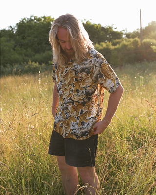 OAS Black Linen Shorts Black