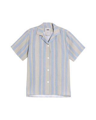 OAS Mist Strata Cuba Linen Shirt - Airy Striped Design