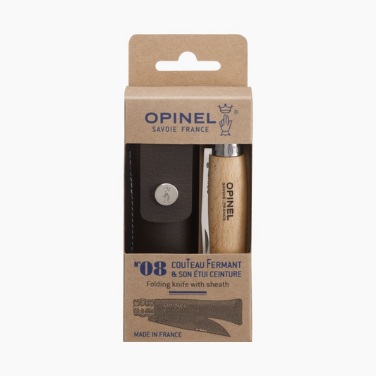Opinel N°08 Inox Classic with leather seath