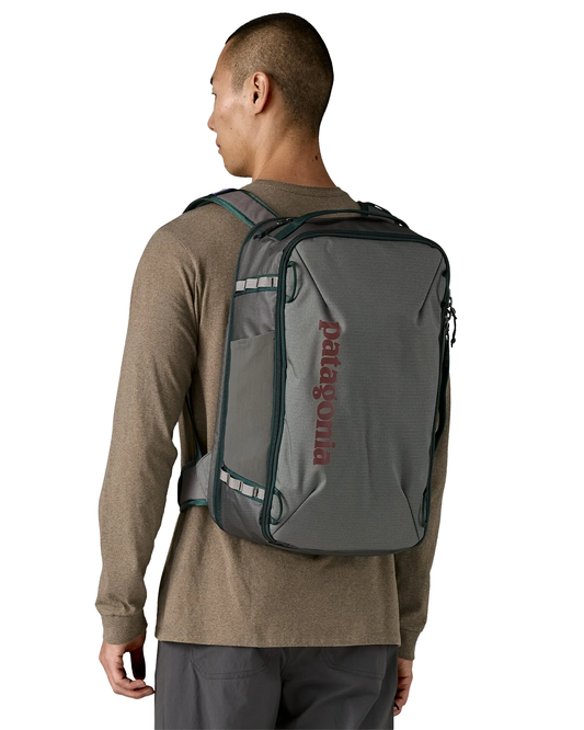 patagonia black hole 30l hex gray Patagonia Black Hole Mini MLC 30L Smolder Blue / Forge Grey – Behind The Pines