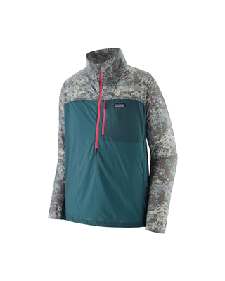 Patagonia M's Houdini Stash 1/2 Zip P/O Wetland Blue w/Rock Wash: Thermal Blue