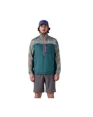 Patagonia M's Houdini Stash 1/2 Zip P/O Wetland Blue w/Rock Wash: Thermal Blue