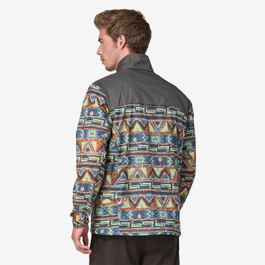 Patagonia M's Houdini Stash 1/2 Zip Pull Over High Hopes Geo: Forge Grey