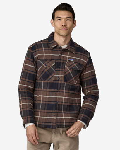Patagonia M's LW Insulated Fjord Flannel Shirt Outdoor Molasses Brown