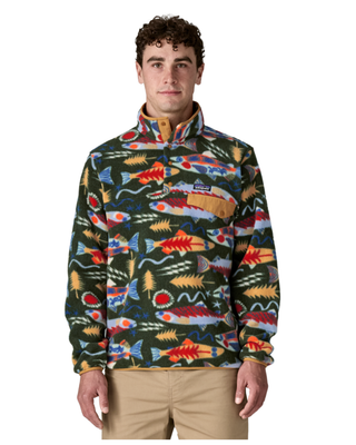 Patagonia M's LW Synch Snap‐T P/O Salmon Energy: Old Growth Green