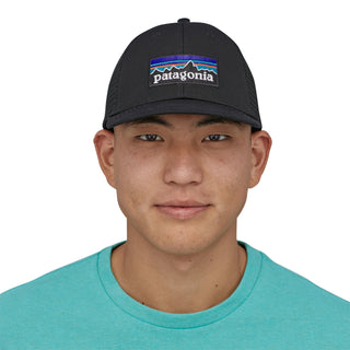 Patagonia P-6 Logo LoPro Trucker Hat Black - Sustainable Mesh Cap