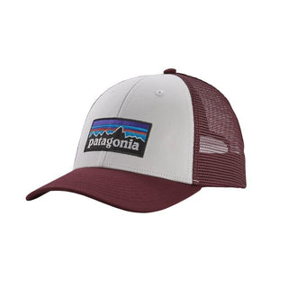 Patagonia P-6 Logo LoPro Trucker Hat White Dark Ruby