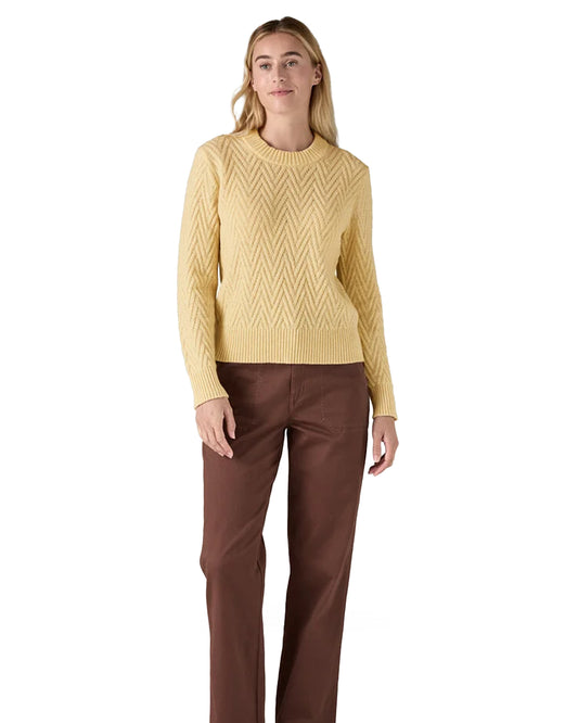 Patagonia W's Recycled Wool-Blend Crewneck Sweater Chevron Cable / Natural