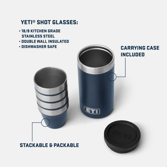 Yeti Shot Glasses & Case Black