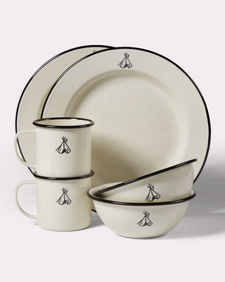 Pendleton Camp Enamelware Set Of 2 Camp Ivory