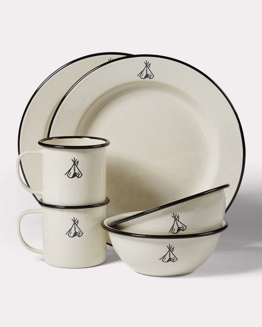 Pendleton Camp Enamelware Set Of 2 Camp Ivory
