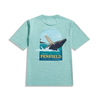 Penfield Whale Scene Back Graphic T-Shirt Dusty Turquoise