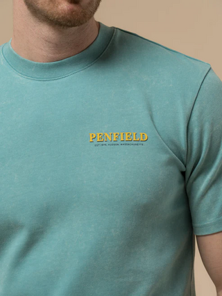 Penfield Whale Scene Back Graphic T-Shirt Dusty Turquoise