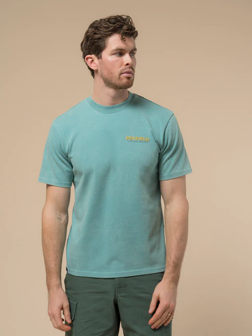 Penfield Whale Scene Back Graphic T-Shirt Dusty Turquoise