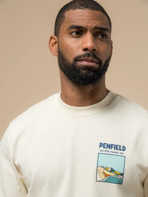 Penfield Block Landscape Graphic T-Shirt Vanilla Ice