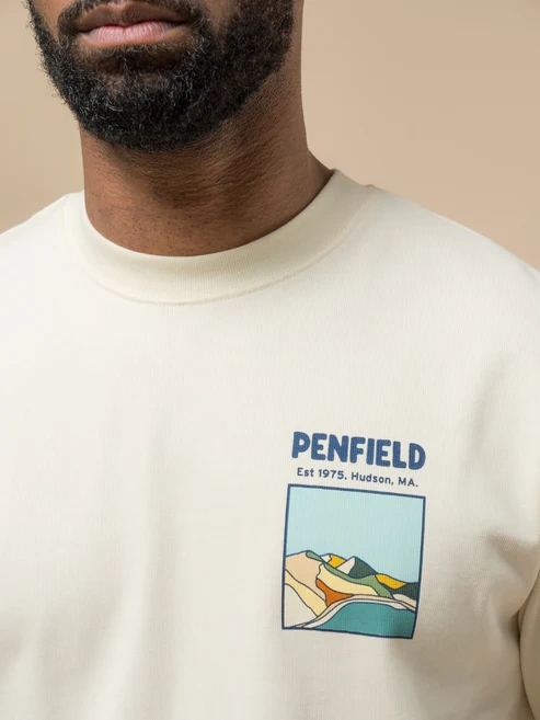 Penfield Block Landscape Graphic T-Shirt Vanilla Ice