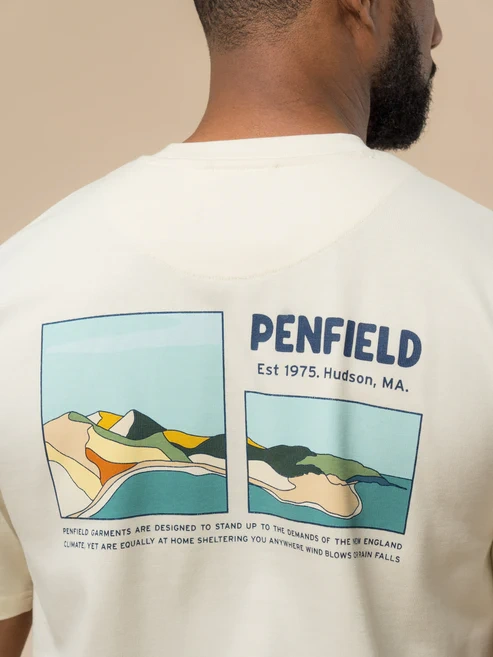 Penfield Block Landscape Graphic T-Shirt Vanilla Ice