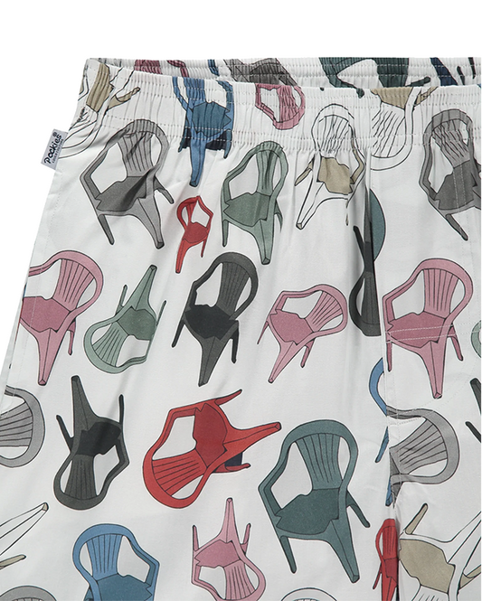 Pockies White Chairs Boxer Shorts White