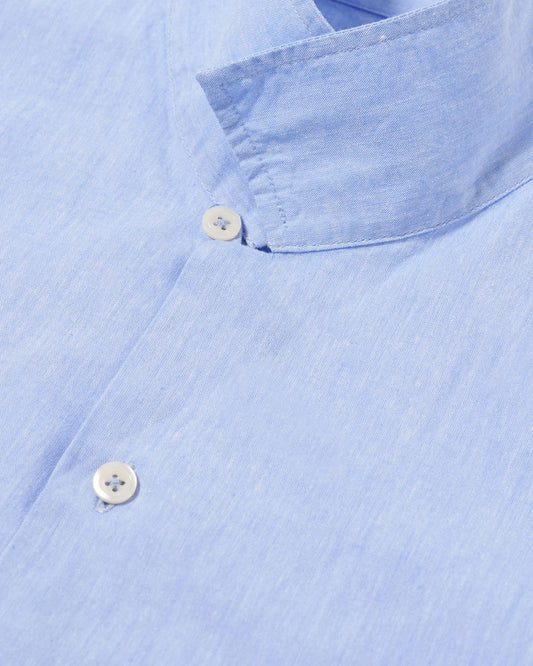Universal Works Road Shirt Sido Linen Mix Sky Blue