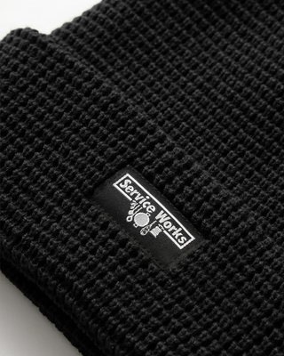 Service Works Waffle Logo Beanie Black