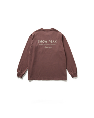 Snow Peak Garment Dyed L/S T-Shirt Burgundy