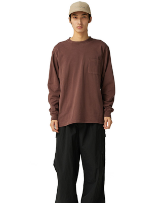 Snow Peak Garment Dyed L/S T-Shirt Burgundy