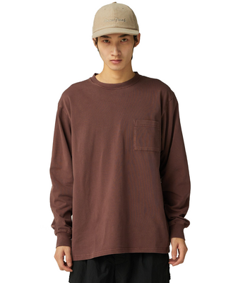 Snow Peak Garment Dyed L/S T-Shirt Burgundy