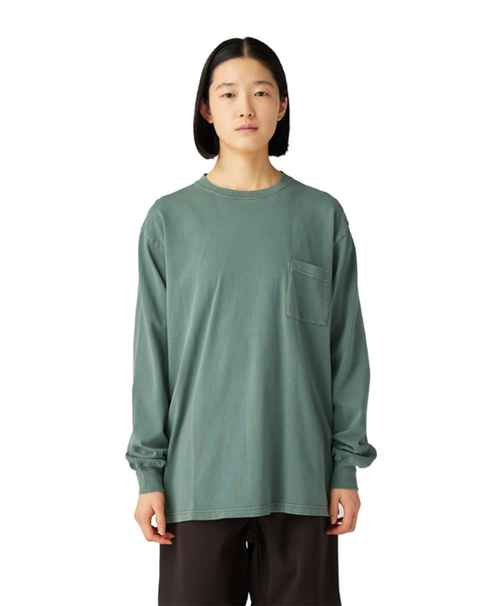 Snow Peak Garment Dyed L/S T-Shirt Dark Green