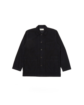 Universal Works Pullover L/S Shirt Recycled Wool Mix Sj Black