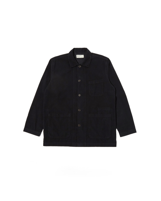 Universal Works Bakers Overshirt Fine Cord Organic Black