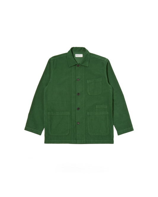 Universal Works Bakers Overshirt Fine Cord Organic Green