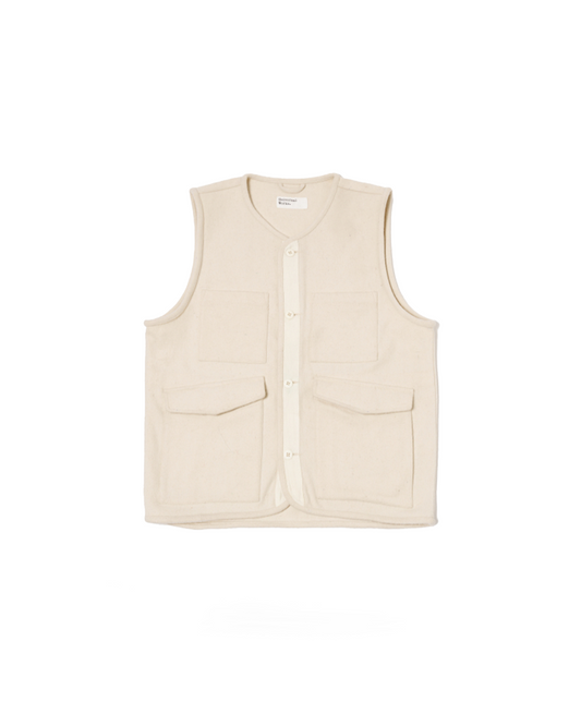 Universal Works Mowbray 4 Pocket Gilet Ecru Marl