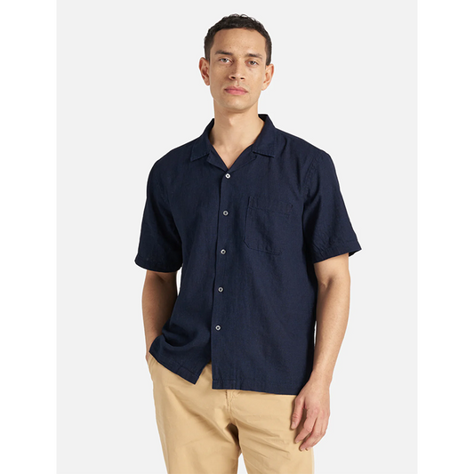 Universal Works Road Shirt Indigo Linen Mix