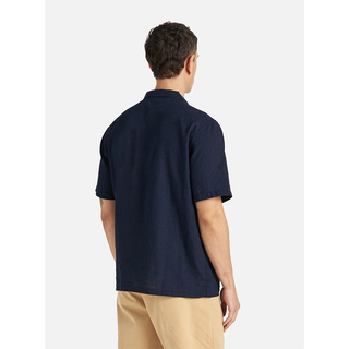 Universal Works Road Shirt Indigo Linen Mix
