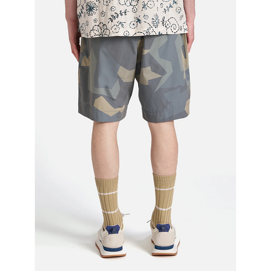 Universal Works Pleated Track Short Blue Camo