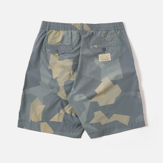 Universal Works Pleated Track Short Blue Camo