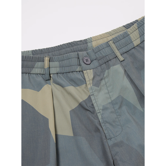 Universal Works Pleated Track Short Blue Camo