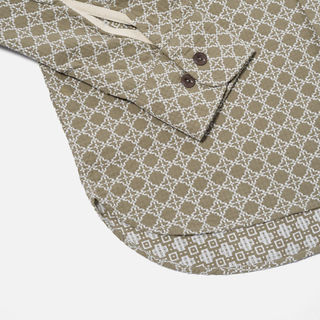 Universal Works Rhodes Cotton Square Pocket Shirt Sand / White