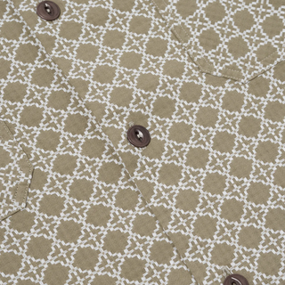 Universal Works Rhodes Cotton Square Pocket Shirt Sand / White