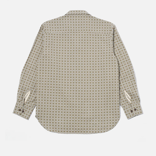 Universal Works Rhodes Cotton Square Pocket Shirt Sand / White
