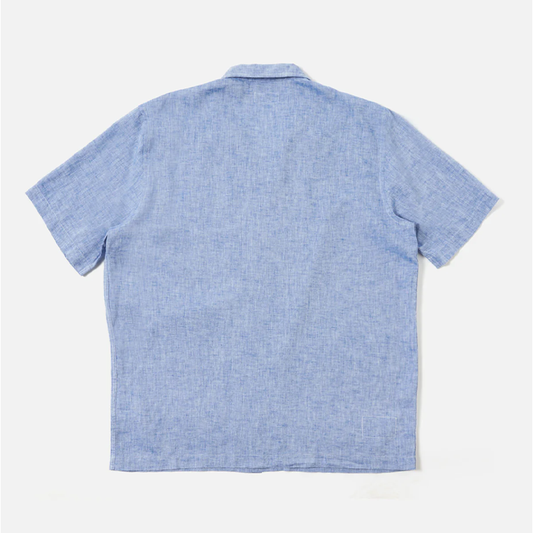 Universal Works Slub Linen Mix Road Shirt Blue