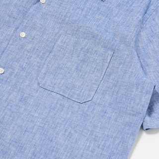 Universal Works Slub Linen Mix Road Shirt Blue