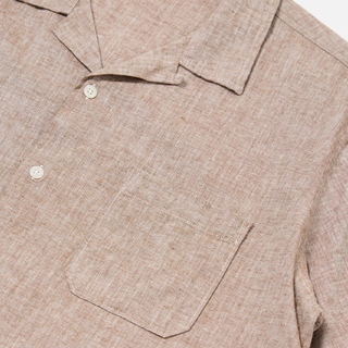 Universal Works Slub Linen Mix Road Shirt Brown