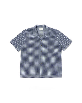 Universal Works Tile 3 Cotton Dean Road Shirt Navy