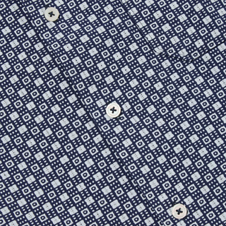 Universal Works Tile 3 Cotton Dean Road Shirt Navy
