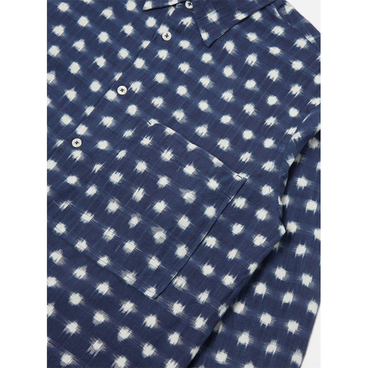 Universal Works Vintage Double Ikat Square Pocket Shirt Indigo