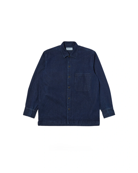 トップス Fatigue Shirt - Denim Twill Shirting Universal Works Work Denim Fatigue Shirt Indigo – Behind The Pines