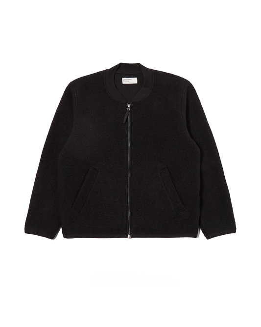 Universal Works Zip Bomber Wool Fleece Black